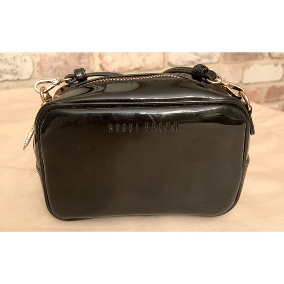 Bobbi Brown Black Patent Leather Mini Crossbody Bag With Red Interior - Picture 7 of 10